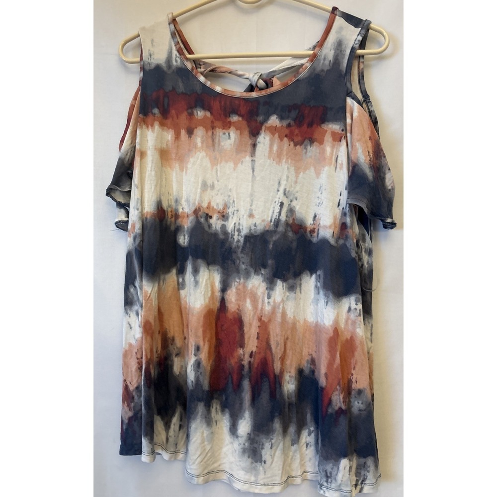 Lane Bryant‎ T-Shirt Womens 14/16 Cold Shoulder Swing Tee Tunic Top The Dye